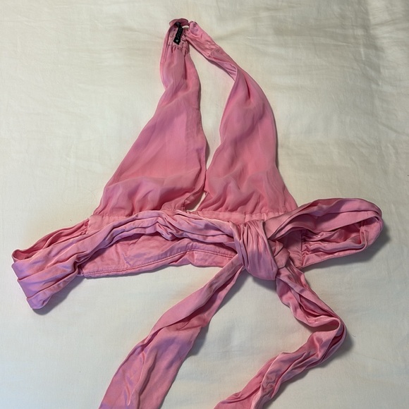 Zara bubblegum pink halter neck tie back - Picture 4 of 4